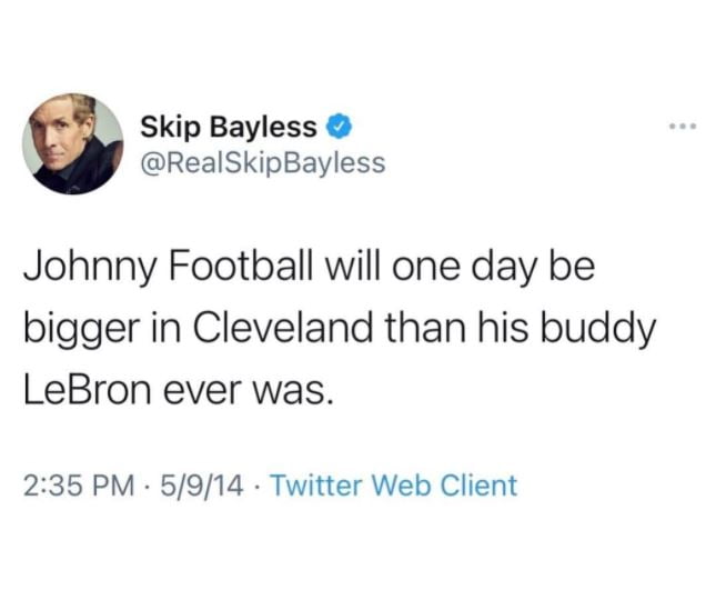 Johnny football - Skip Bayless On Twitter: FOX Analyst’s Unfortunate Tweets